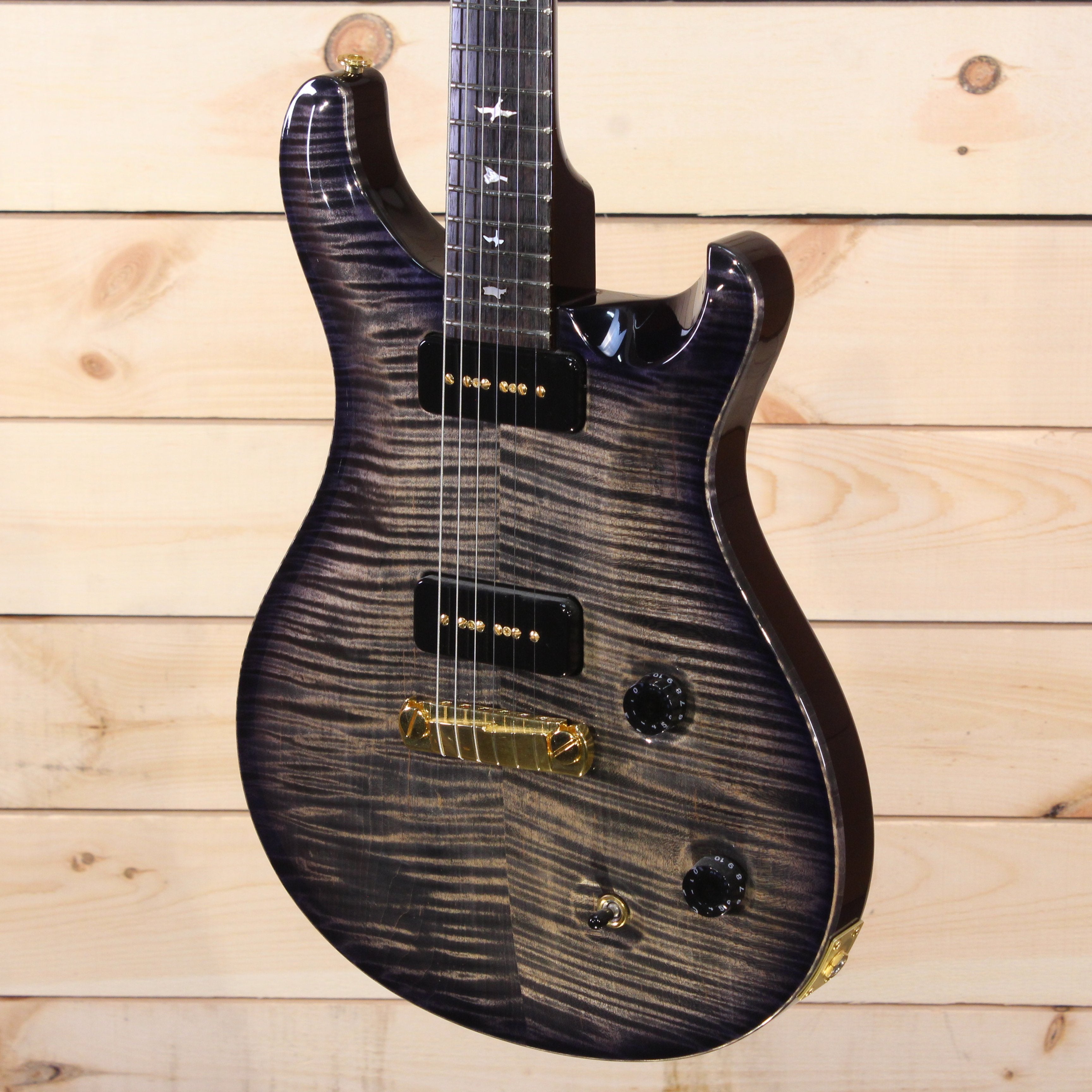 PRS Private Stock McCarty electric guitar charcoal burst flamed maple top with gold hardware and bird inlays