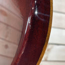 PRS Private Stock Custom 22 electric guitar close-up showing lacquer checking on cherry finish mahogany body binding