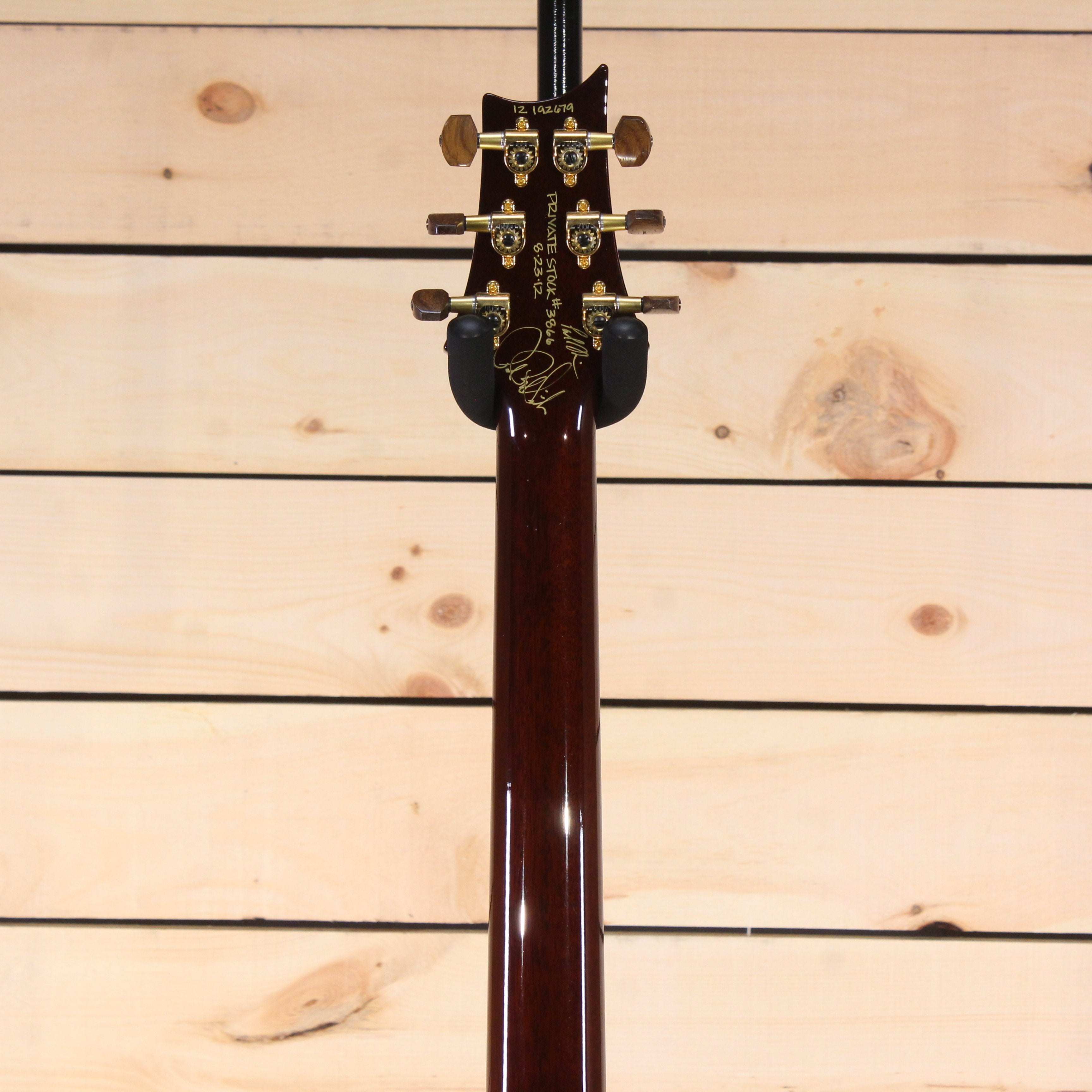 PRS Private Stock Custom 22 electric guitar back headstock view with gold tuners serial 12 192679