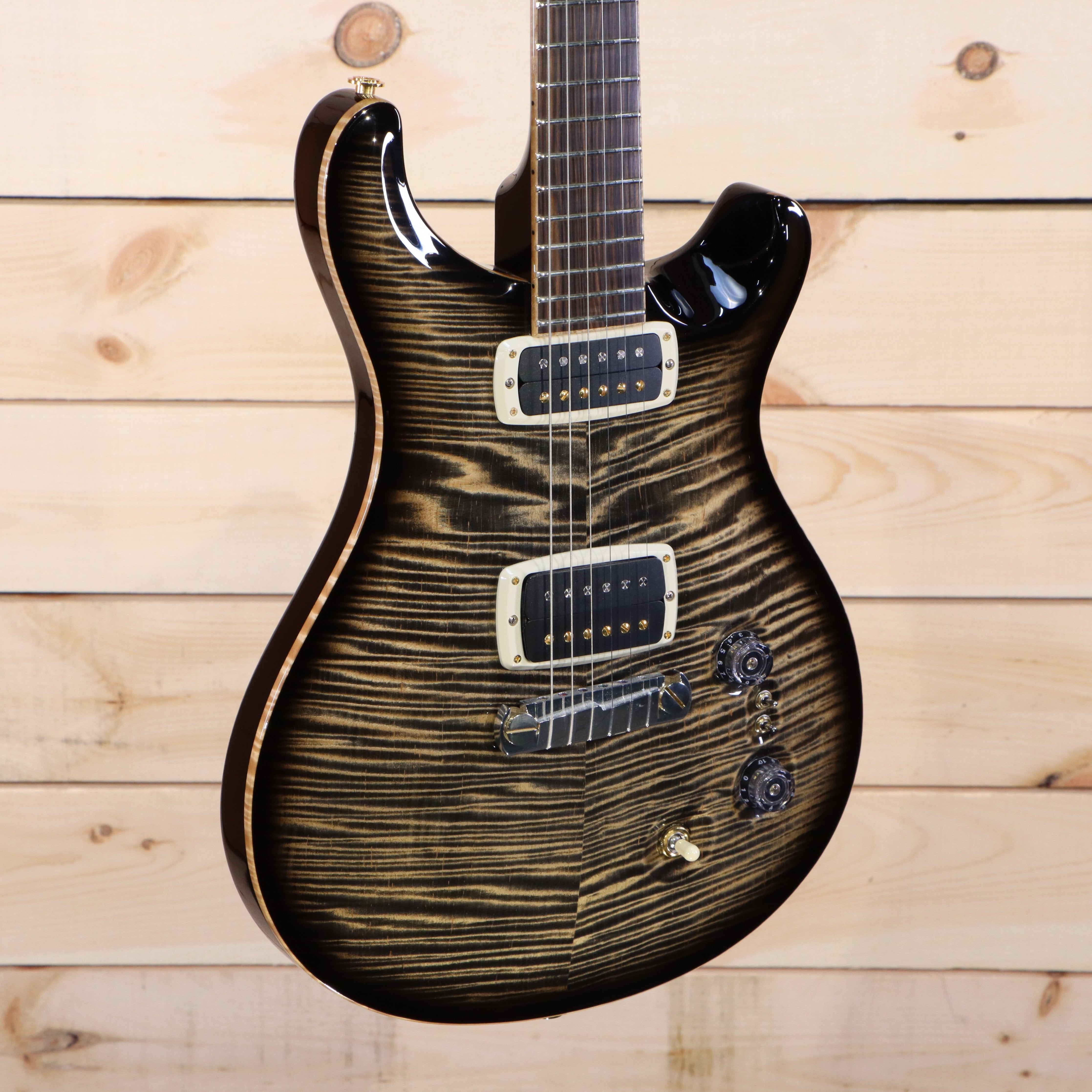 PRS Private Stock Signature PS#4451 electric guitar with flamed maple top in charcoal burst finish and dual humbuckers
