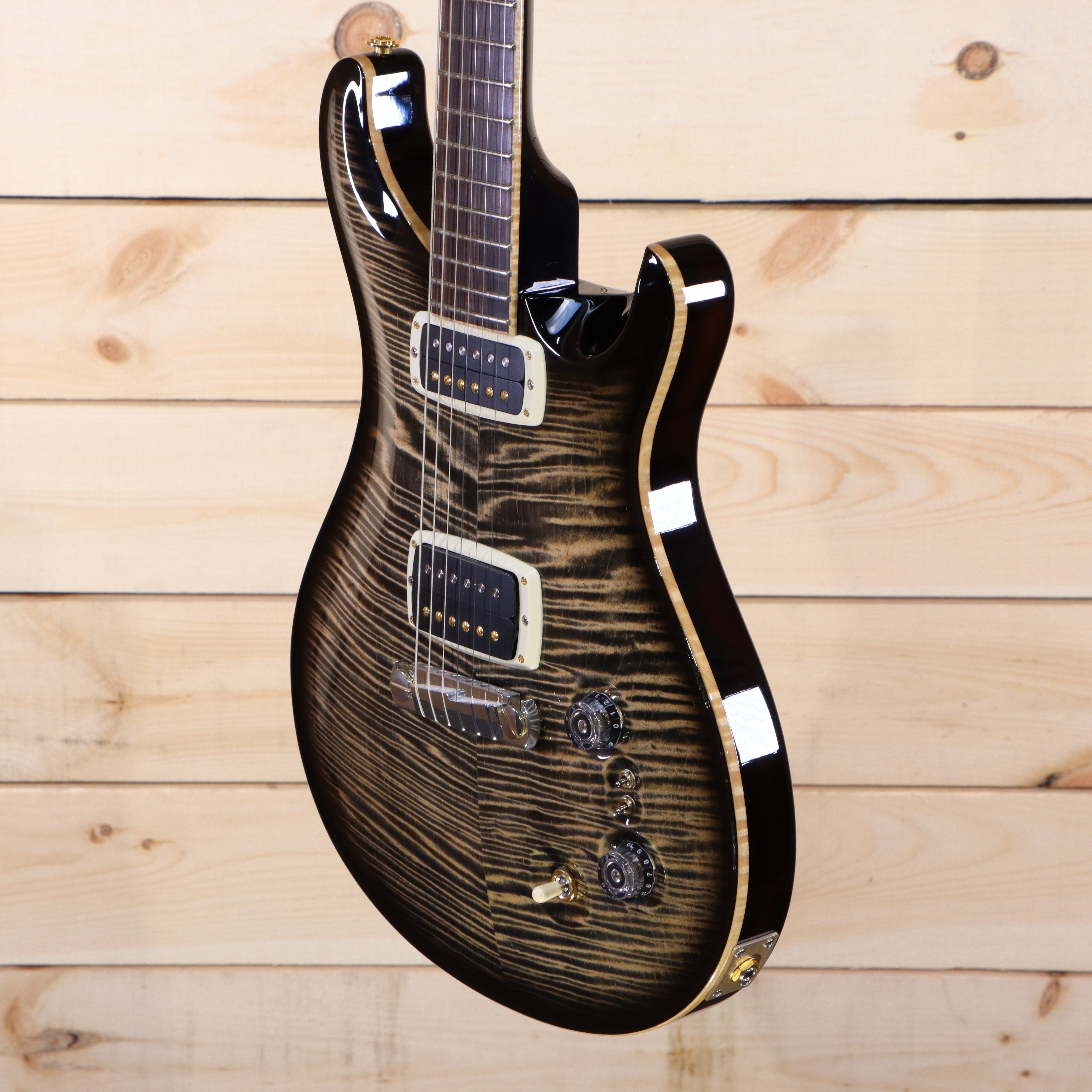 PRS Private Stock Signature PS#4451 electric guitar charcoal burst flamed maple top with dual humbuckers gold hardware