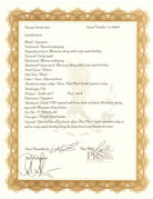 PRS Private Stock Signature PS#4451 certificate of authenticity with specs Charcoal Burst Macassar ebony fingerboard
