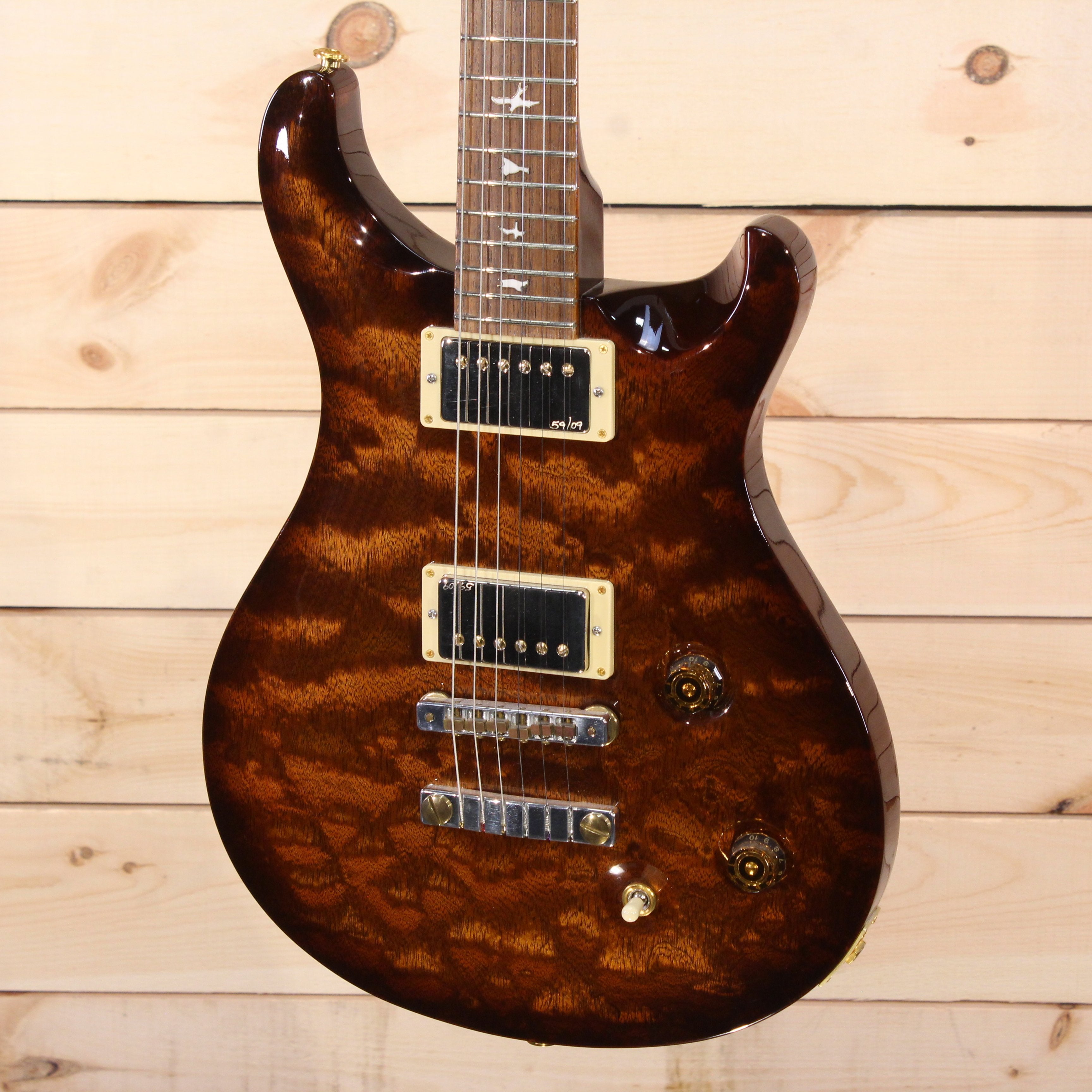 PRS Private Stock Standard 22 electric guitar quilted maple top amber burst finish with dual humbuckers gold hardware