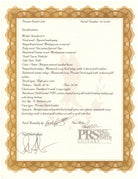 PRS Private Stock Standard 22 electric guitar certificate mammoth ivory bird inlays 14 karat gold outlines