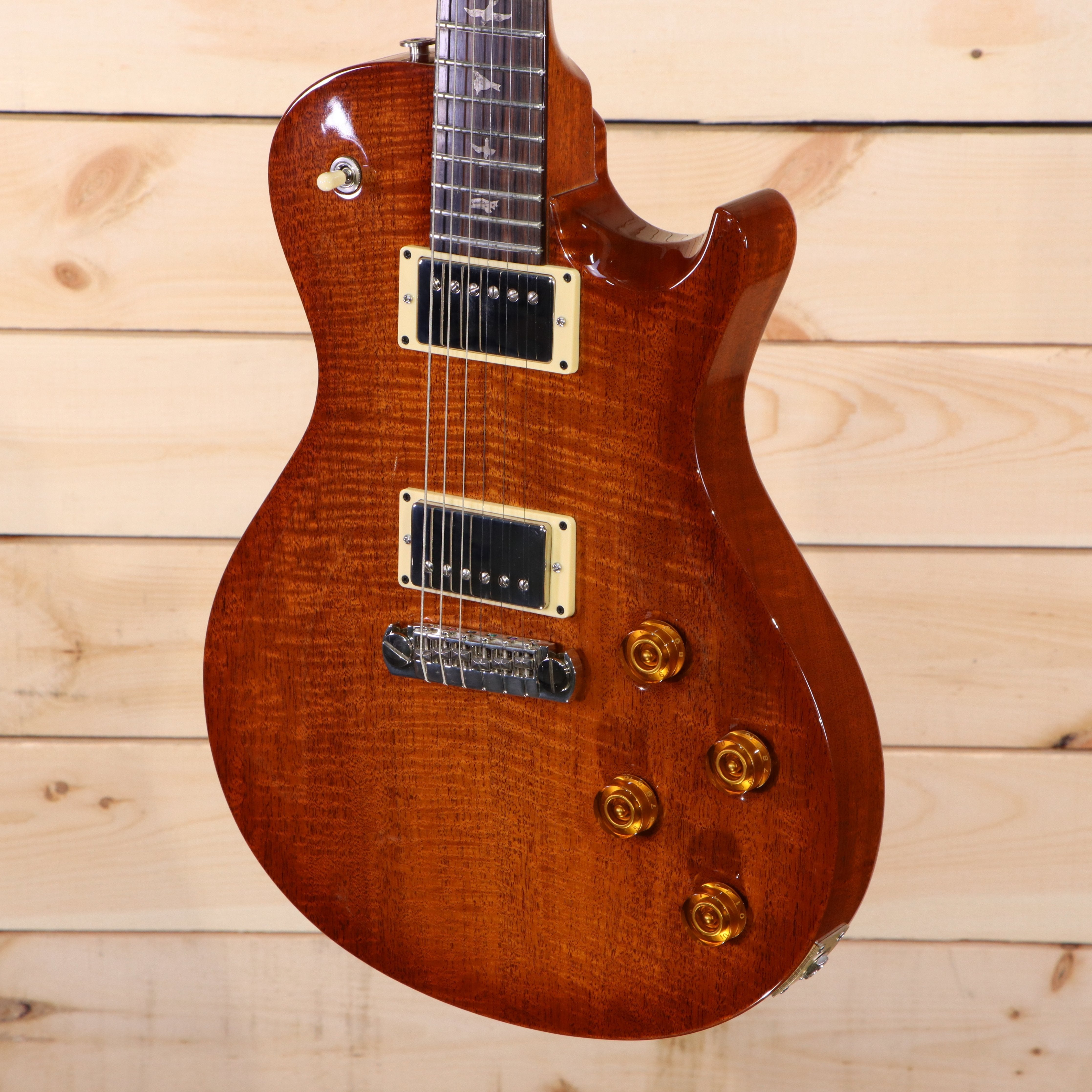 PRS Singlecut electric guitar amber flamed maple top with dual humbuckers and gold hardware