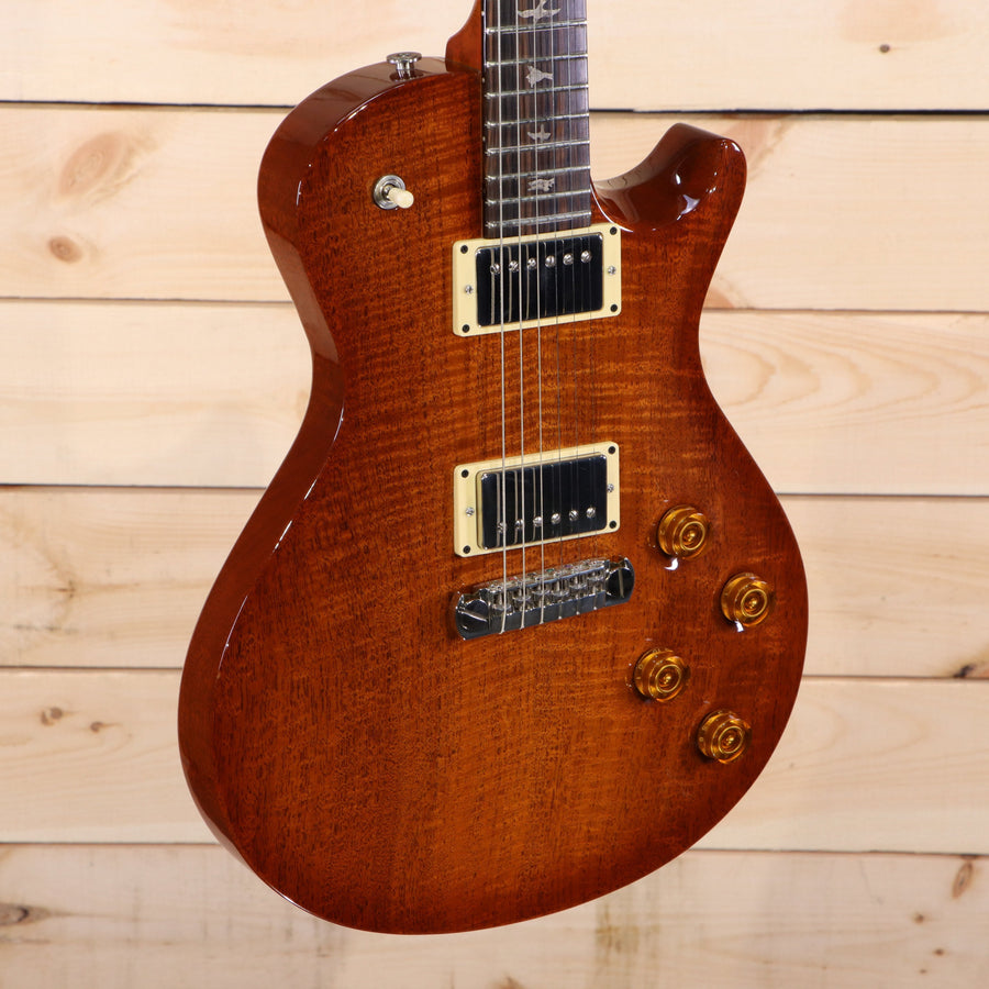 PRS Singlecut electric guitar amber burst flamed maple top with dual humbuckers and bird inlays
