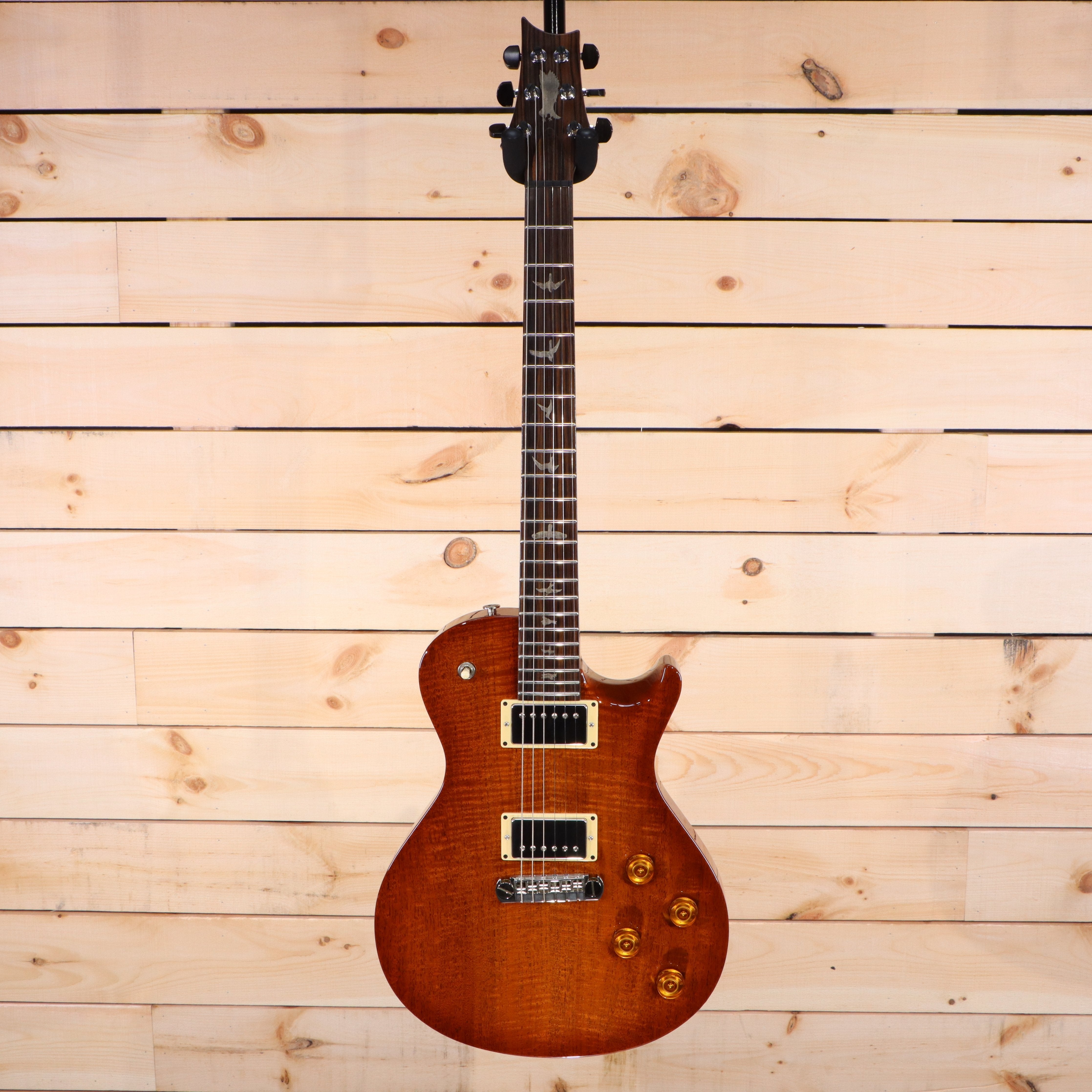 PRS Singlecut electric guitar vintage sunburst flamed maple top with dual humbuckers and bird inlays