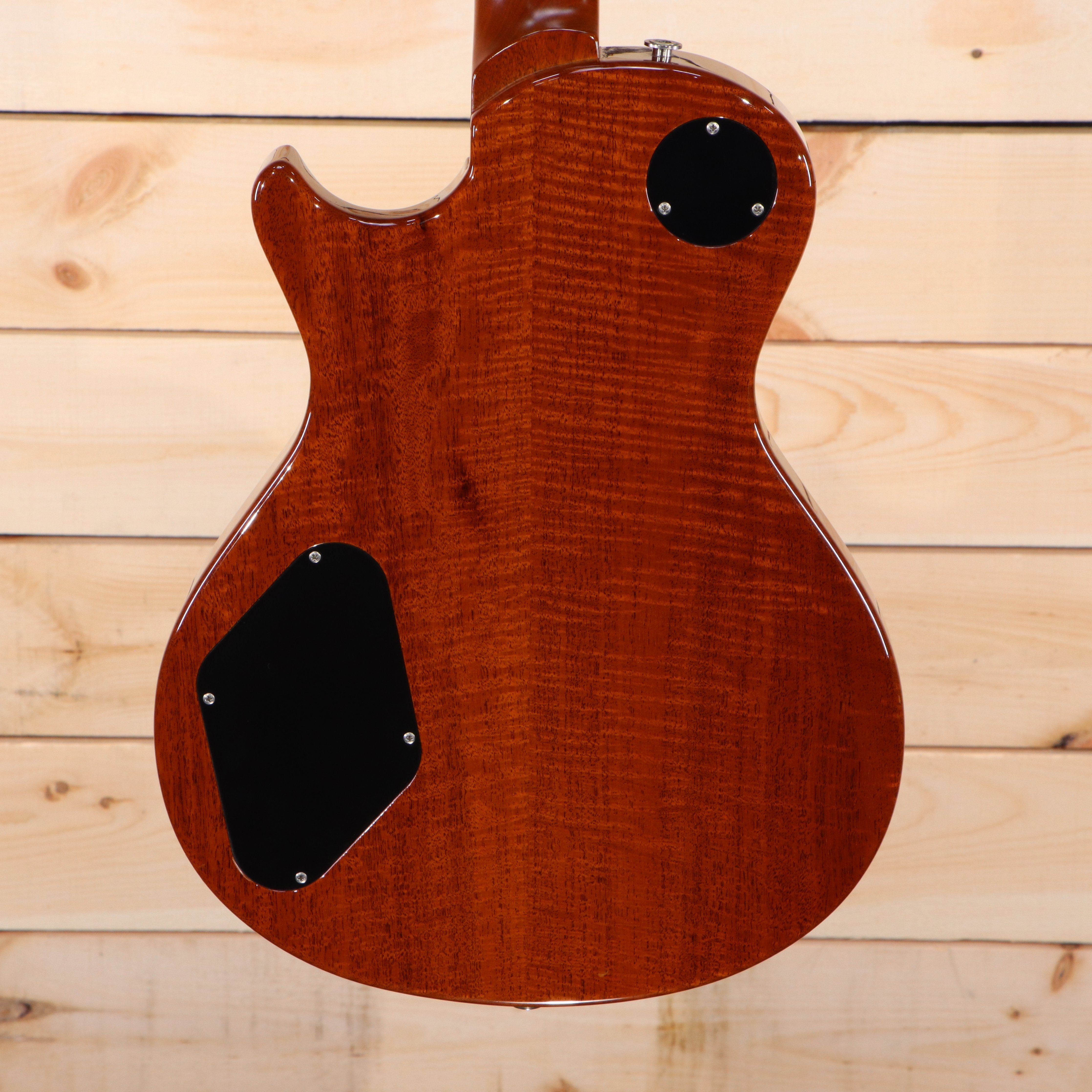 PRS Singlecut electric guitar mahogany back with electronics cavity cover and control plate visible