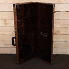 PRS Singlecut electric guitar hardshell case brown with gold hardware and eagle logo interior lining