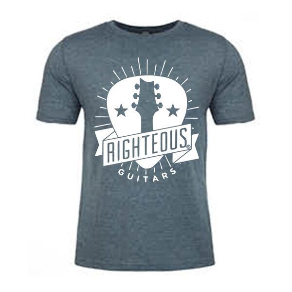Righteous Guitars T Shirt Men's Indigo-1-Righteous Guitars