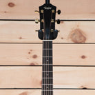 Taylor 224ce-K DLX Shaded Edgeburst acoustic-electric guitar headstock with gold tuners ebony fretboard