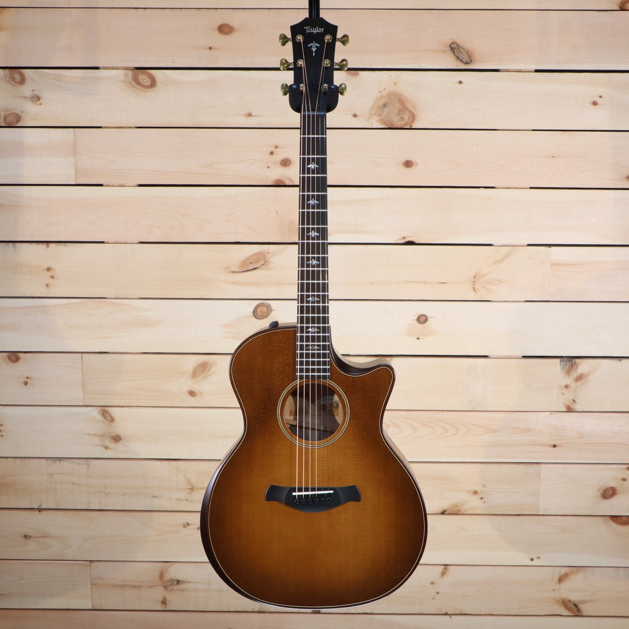 Taylor 2021 614ce Builder's Edition acoustic-electric Grand Auditorium cutaway with sunburst flamed top and gold tuners