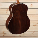 Taylor 818e Grand Orchestra acoustic-electric guitar rosewood back with bookmatched grain and white binding