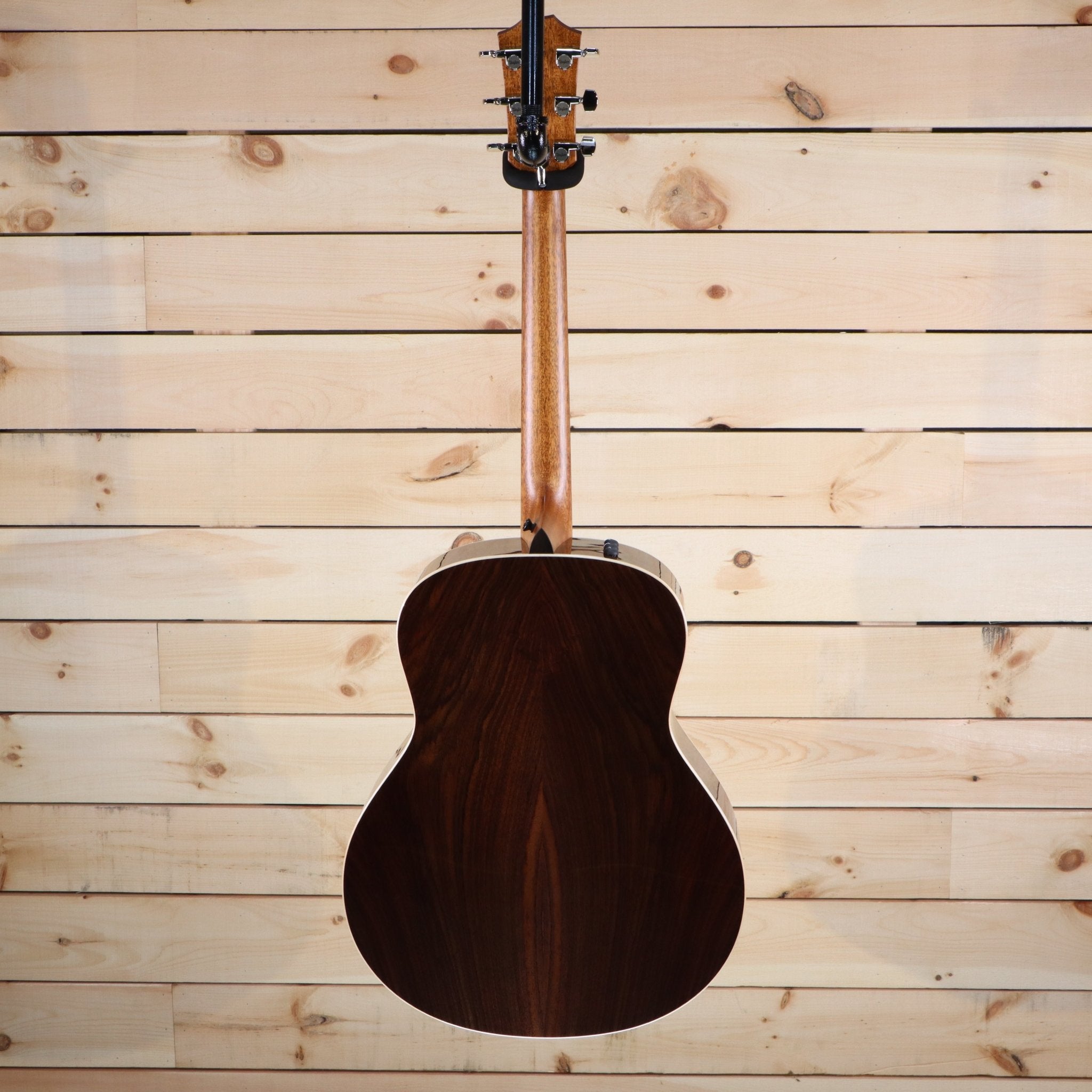 Taylor 818e Grand Orchestra acoustic-electric guitar rosewood back and sides with mahogany neck rear view