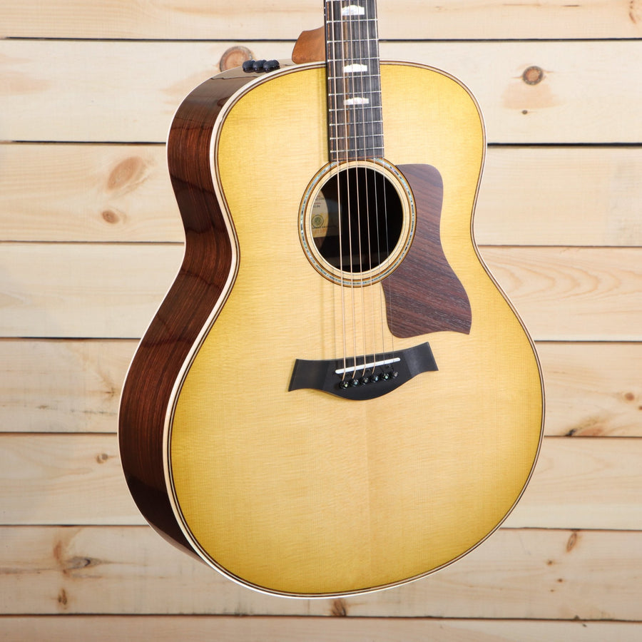 Taylor 818e Grand Orchestra acoustic-electric guitar natural finish with rosewood back and sides binding