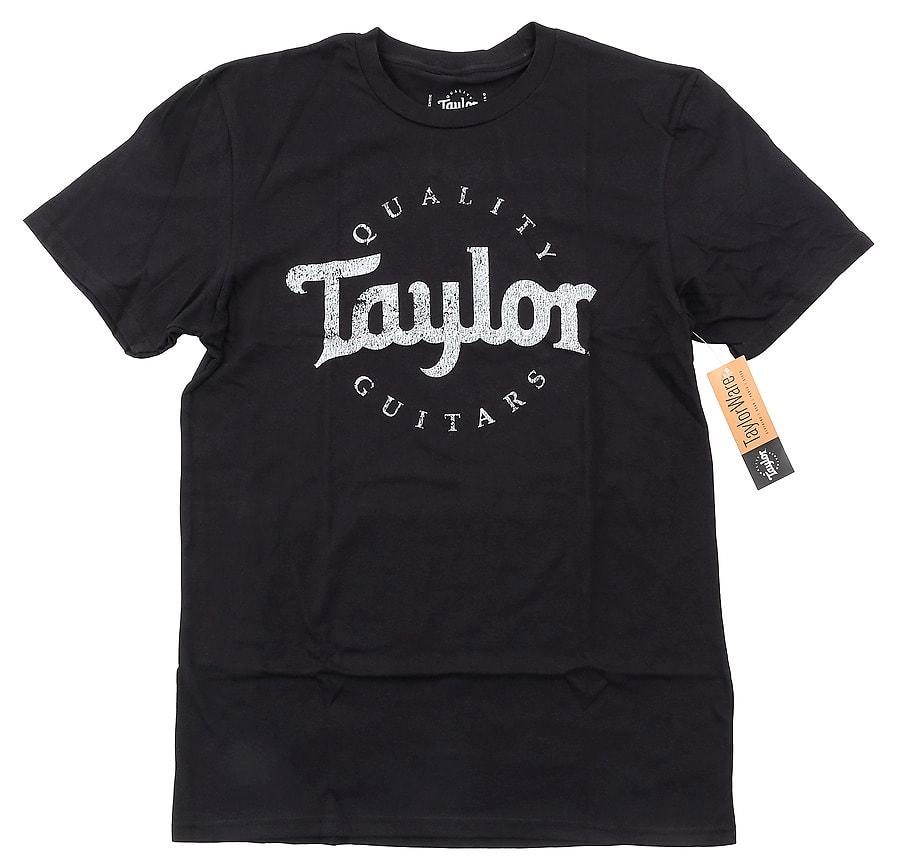 Taylor Black Aged Logo T-Shirt-1-Righteous Guitars