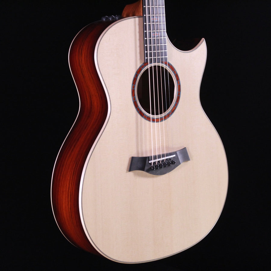 Taylor 2019 Custom GA acoustic-electric guitar Cocobolo Cedar with cutaway and decorative rosette binding
