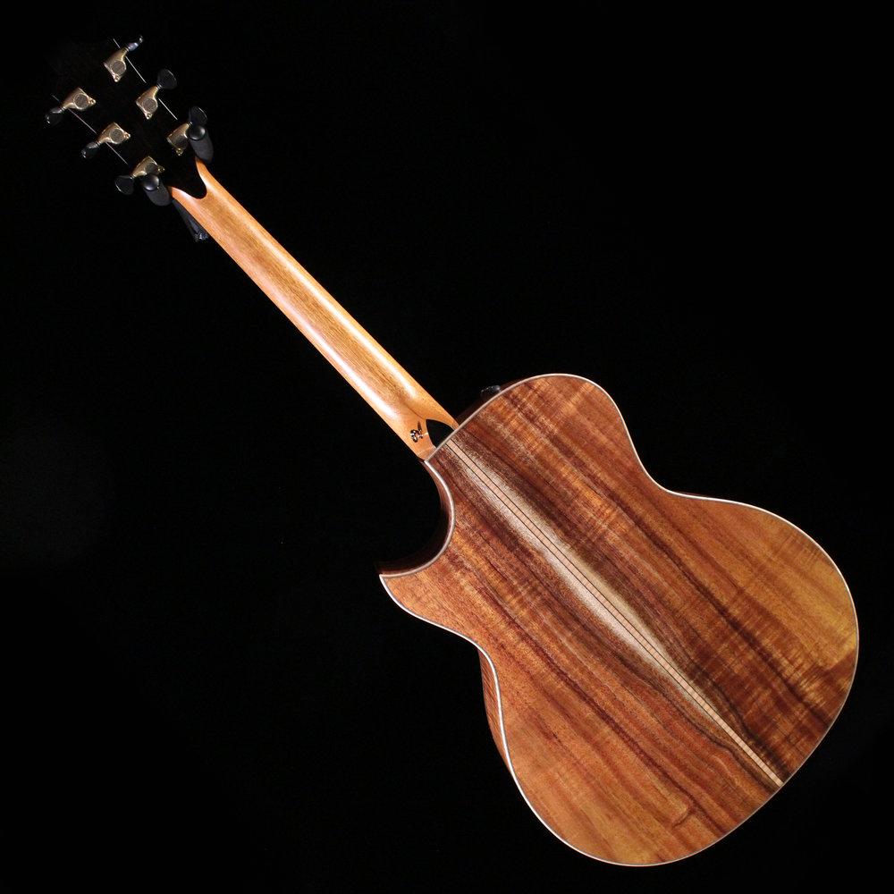 Taylor 2019 Custom GA acoustic-electric guitar Koa back and sides with figured koa wood grain cutaway