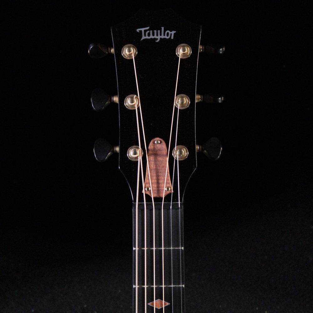Taylor 2019 Custom GA acoustic guitar Koa finish with gold tuners and decorative wood nut plate