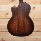 Taylor K14ce Builder's Edition acoustic-electric Grand Auditorium back view flamed koa sunburst finish abalone binding