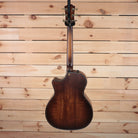 Taylor K14ce Builder's Edition acoustic-electric Grand Auditorium guitar back view with koa body and sunburst finish