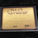 Warrior Instruments KC-50 Certificate of Authenticity gold foil document signed by J.D. Lewis
