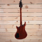 Warrior The Passion electric guitar mahogany body back view with black control cavity cover and neck-through construction